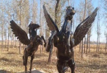 泉州优雅传神的飞马铜雕