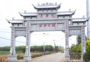 泉州青埠屯村口石牌坊雕塑--品质精湛、细节无可挑剔