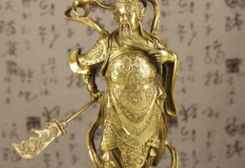 泉州中领雕塑|关羽铜像：令人惊叹的纯黄铜武财神