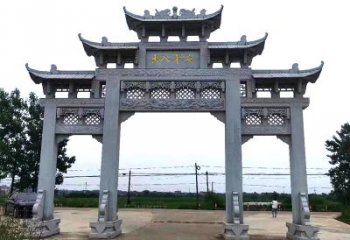 泉州青石仿古农村牌坊雕塑