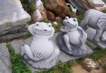 泉州别具一格的青石青蛙喷水雕塑