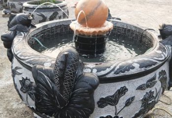 泉州青石鱼缸雕塑，装点您的生活