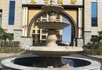 泉州三层欧式喷泉石雕，为小区增添质感