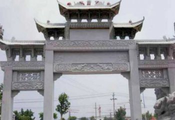 泉州中领雕塑-三门牌坊大理石石雕