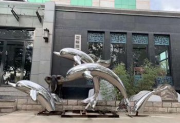 泉州高端定制不锈钢海豚雕塑
