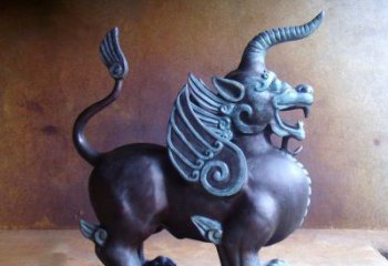 泉州传承中国神兽文化的独角兽铜雕塑