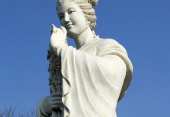 泉州十二花神之三月桃花息夫人汉白玉精美美女雕像