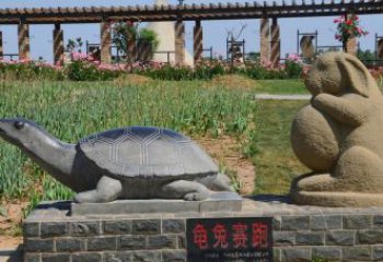 泉州欣赏精美动物雕塑：石雕龟兔赛跑