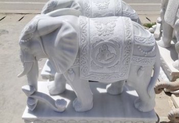 泉州中领雕塑汉白玉大象雕塑，以精美的汉白玉材…