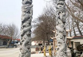 泉州中领雕塑传统工艺制作精美石雕盘龙柱