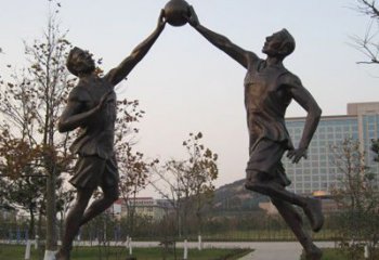 泉州铜雕打篮球人物