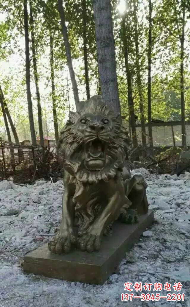 泉州卧着的西洋狮子铜雕 (2)