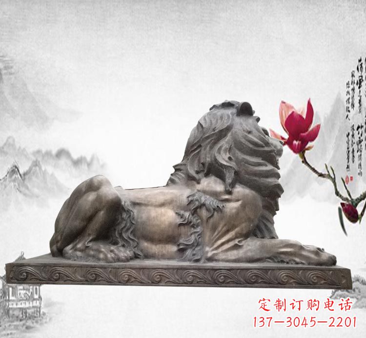 泉州卧着的西洋狮子铜雕