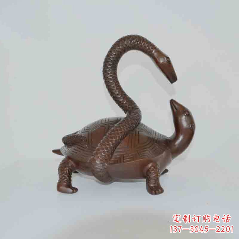 泉州乌龟背蛇龟蛇铜雕
