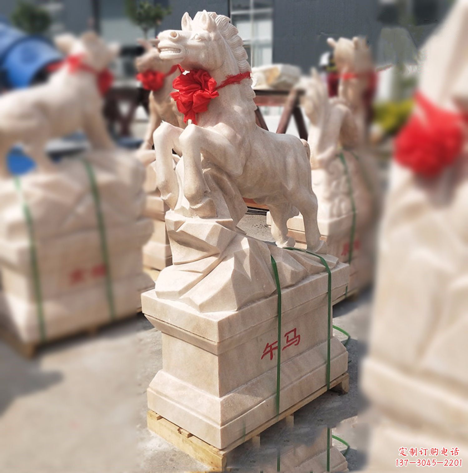 泉州午马-晚霞红12生肖石雕