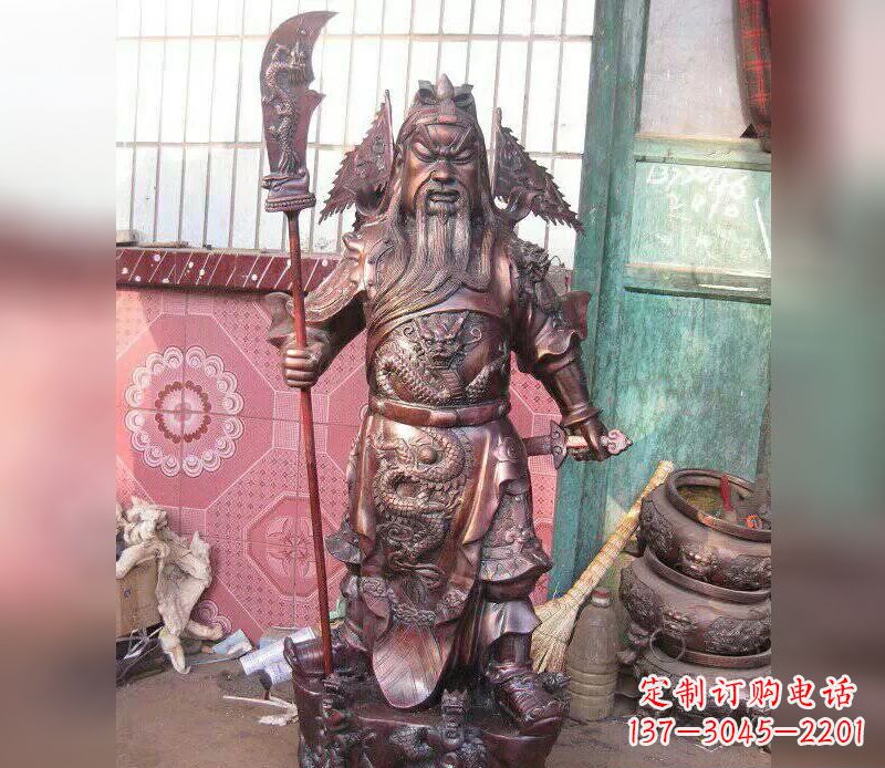 泉州武财神关公提刀铜雕