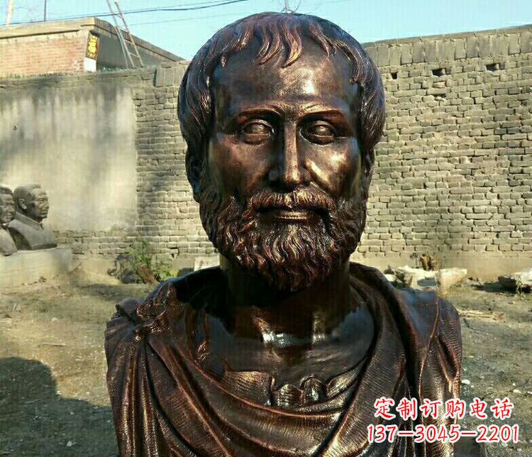 泉州西方名人亚里士多德胸像铜雕