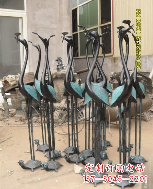 泉州仙鹤动物铜雕