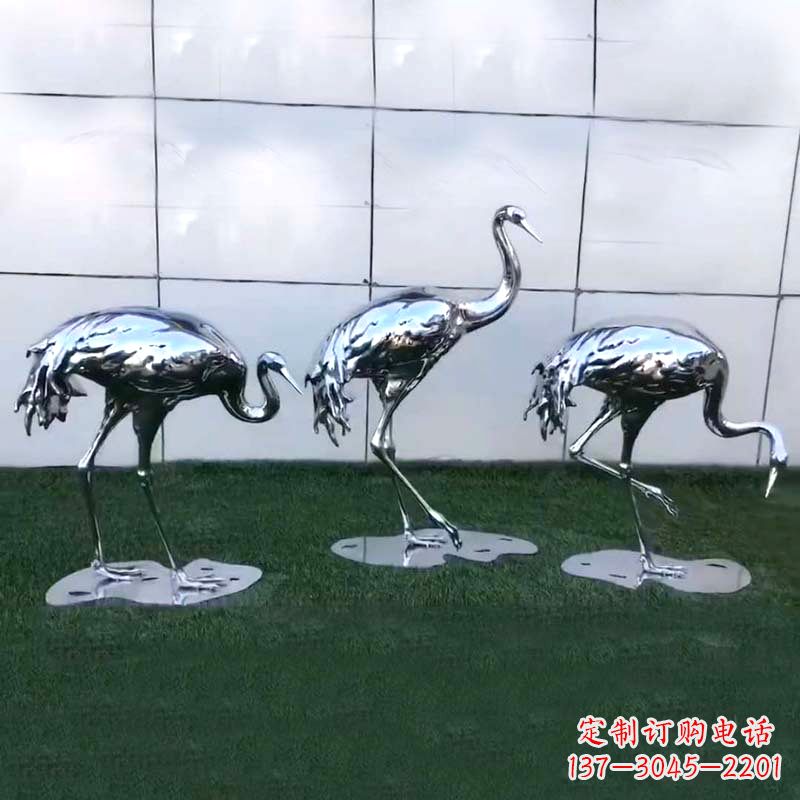 泉州仙鹤镜面不锈钢雕塑