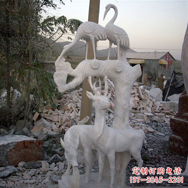 泉州仙鹤石雕景观摆件