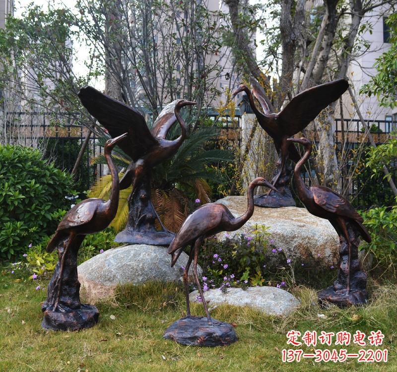 泉州仙鹤铜雕塑 (2)