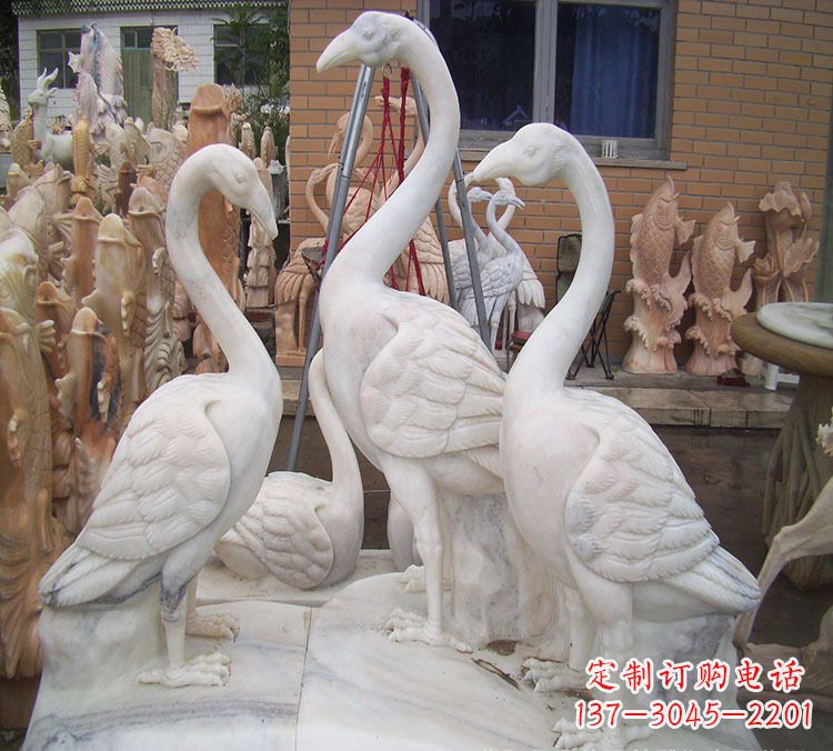泉州仙鹤衔树枝 石雕