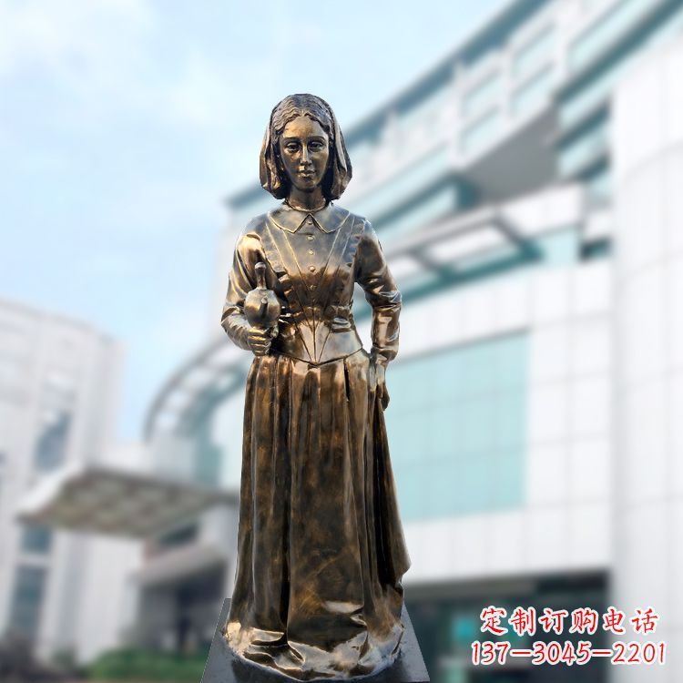泉州现代护理教育奠基人南丁格尔玻璃钢仿铜雕像