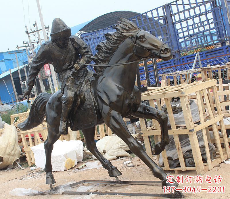 泉州现代骑马人物公园景观铜雕