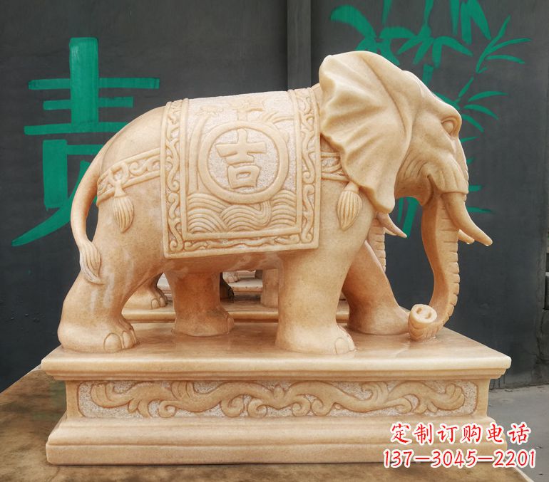 泉州现代石雕大象雕像
