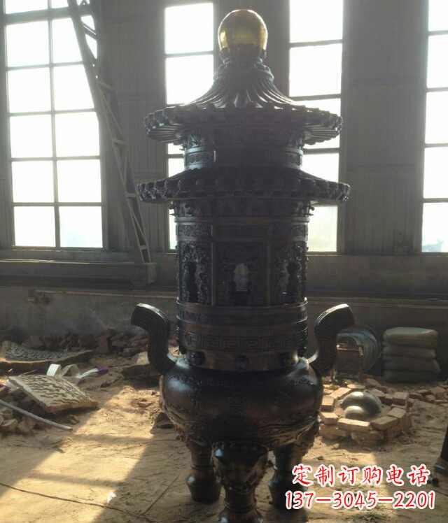 泉州香炉铜雕塑 (2)