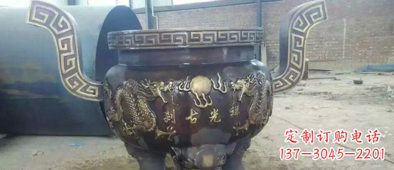 泉州祥光古刹寺庙香炉铜雕