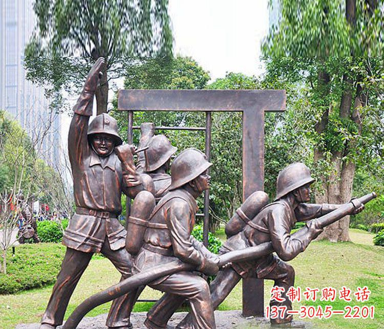 泉州消防员人物铜雕 (2)