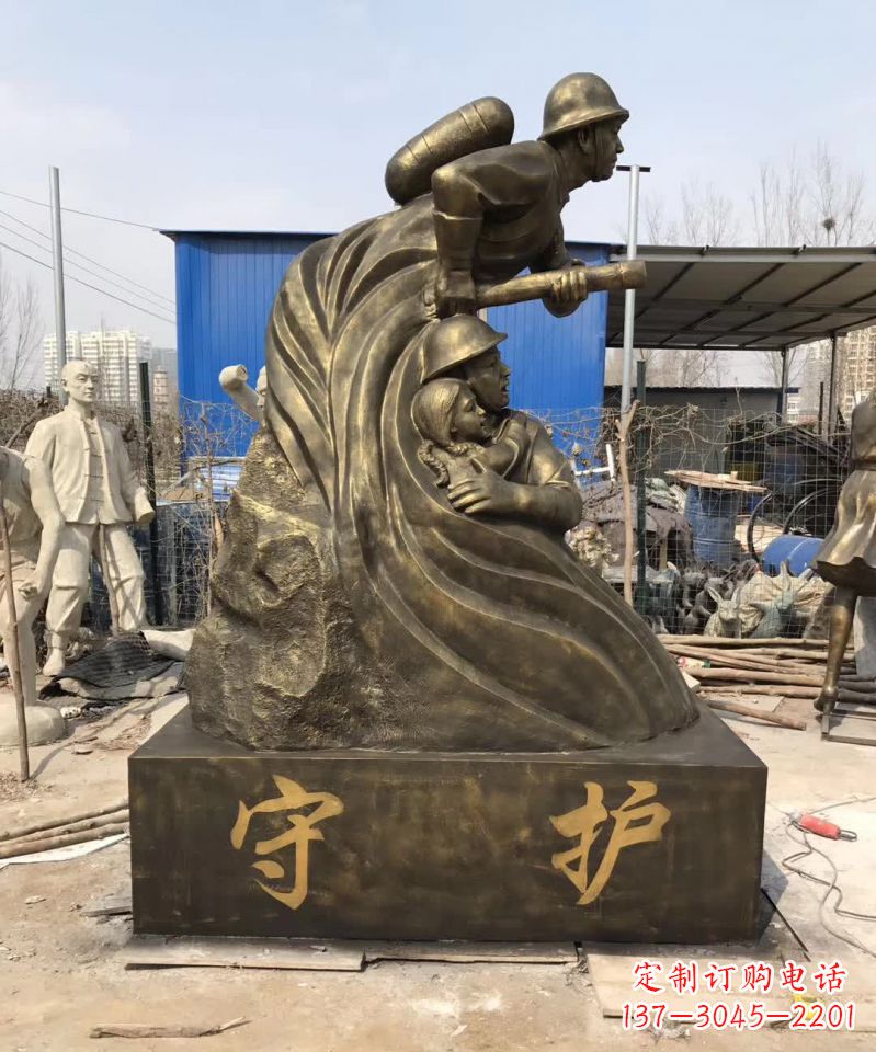 泉州消防员铜雕112
