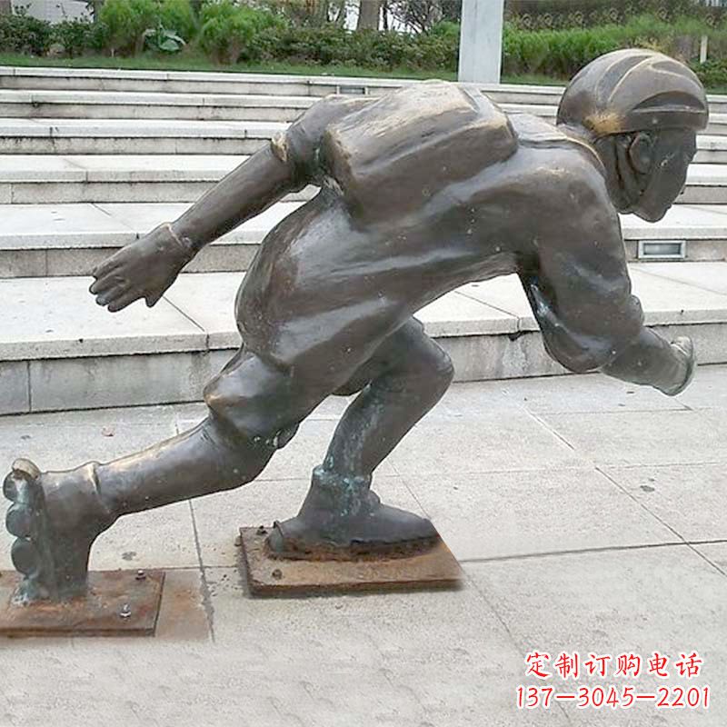 泉州小孩滑旱冰广场人物运动雕塑