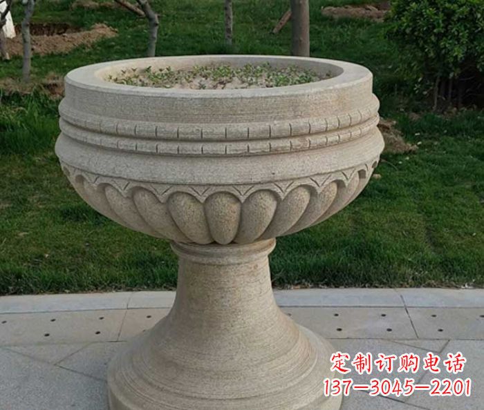 泉州小区大理石花盆摆件石雕