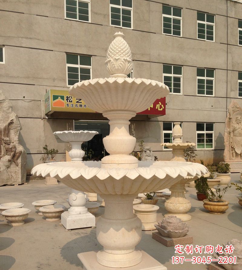 泉州小区景观菠萝式喷泉石雕