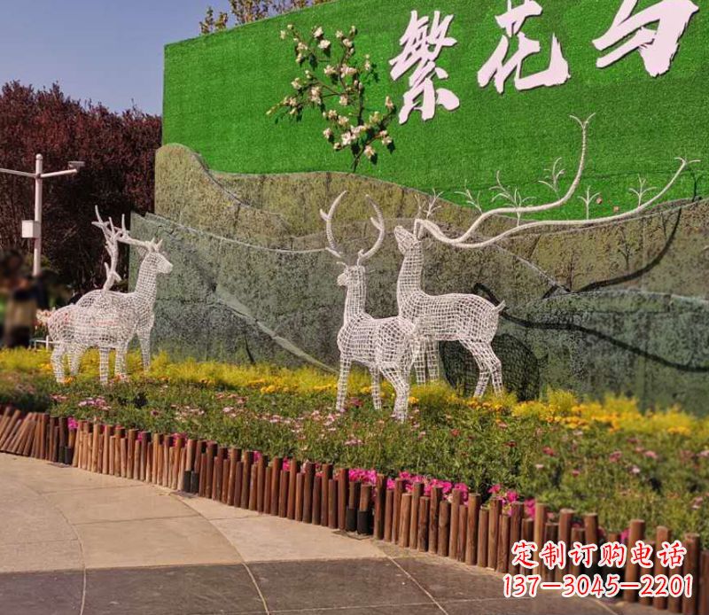 泉州小区景观不锈钢梅花鹿