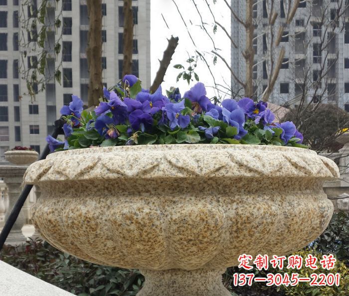 泉州小区景观大理石花盆石雕