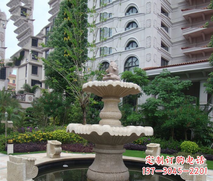 泉州小区景观大理石鲤鱼喷泉石雕