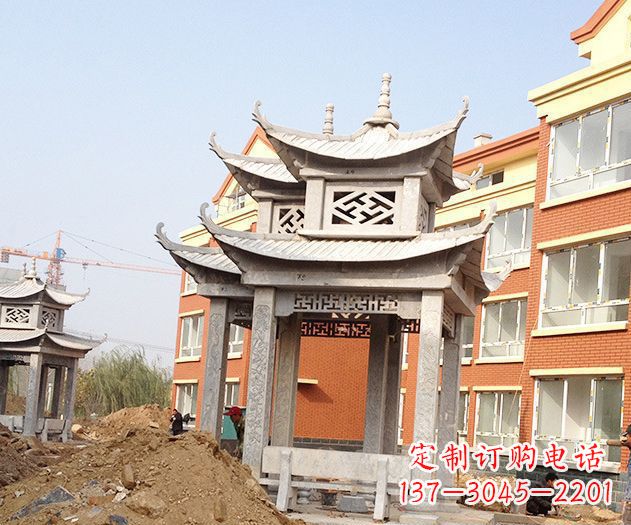 泉州小区景观大理石凉亭石雕