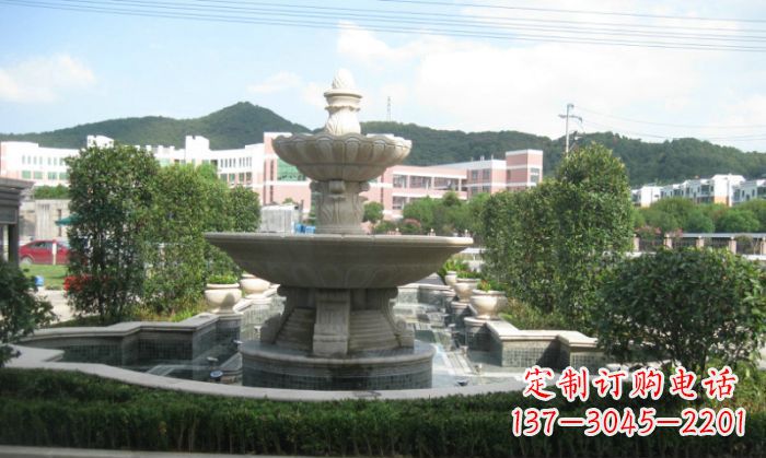 泉州小区景观大理石喷泉石雕 (2)