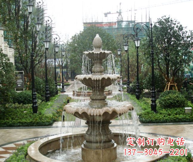 泉州小区景观大理石喷泉石雕 (4)