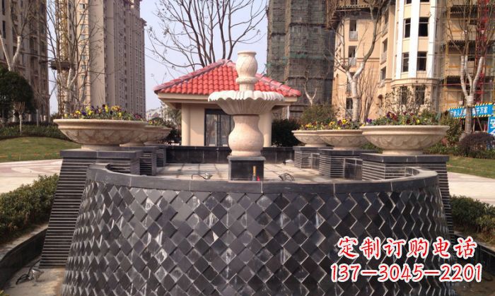 泉州小区景观大理石喷泉石雕 (3)