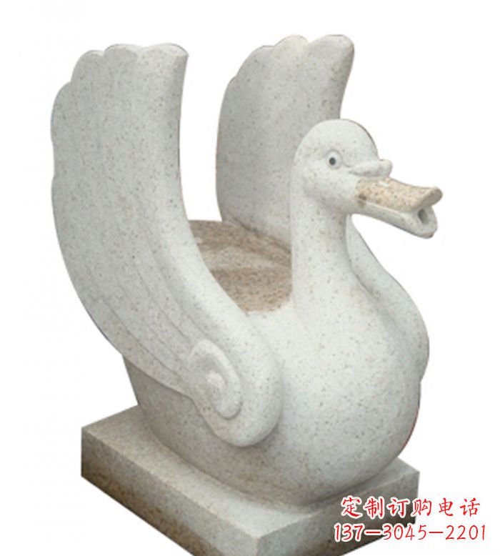 泉州小区景观大理石天鹅喷泉石雕 (2)