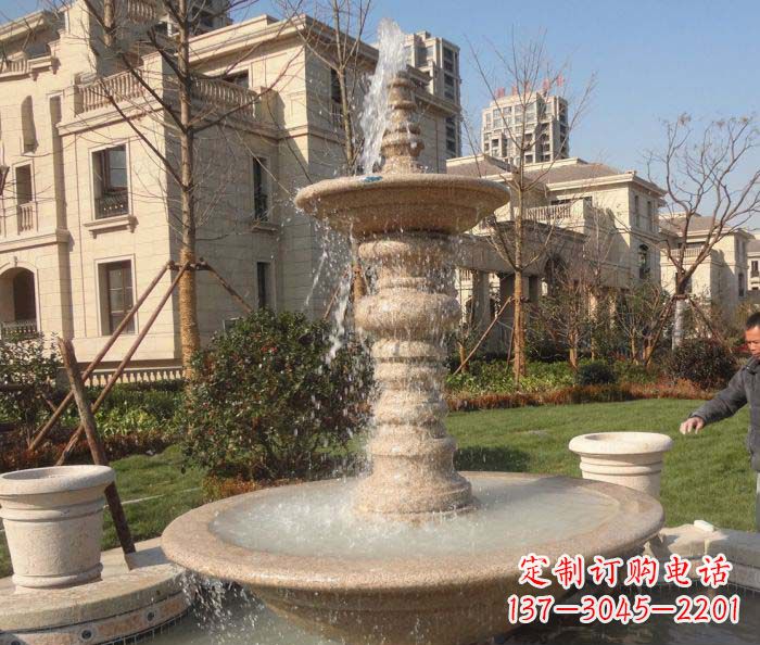 泉州小区景观多层喷泉石雕 (2)
