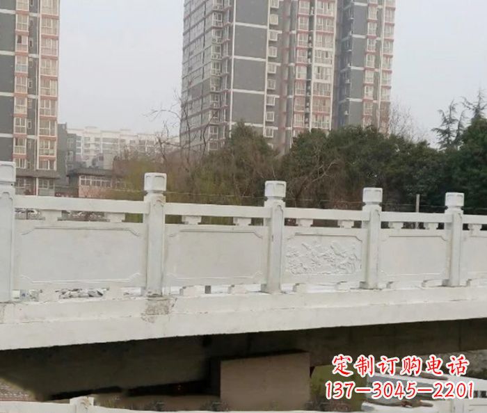 泉州小区景观汉白玉石雕栏板 (2)