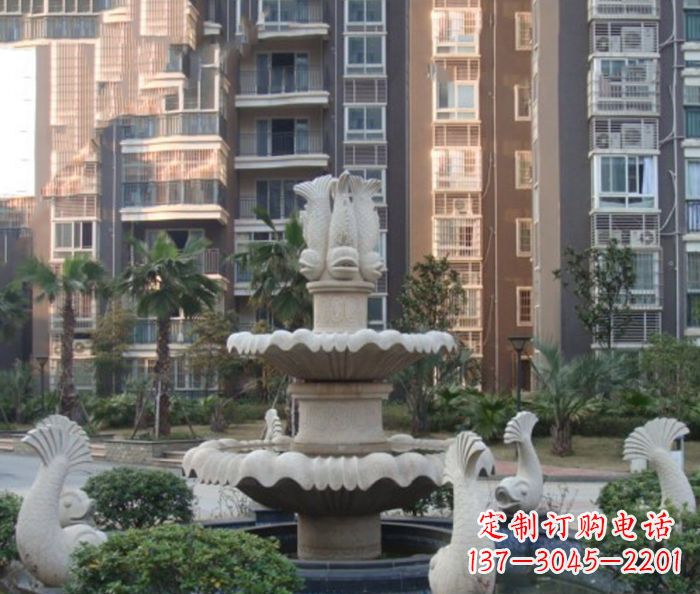 泉州小区景观鲤鱼喷泉石雕