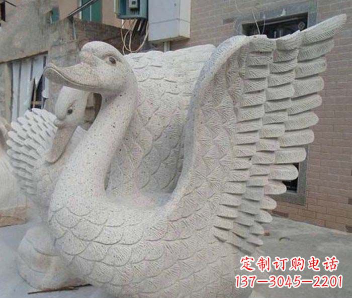 泉州小区景观天鹅石雕喷泉