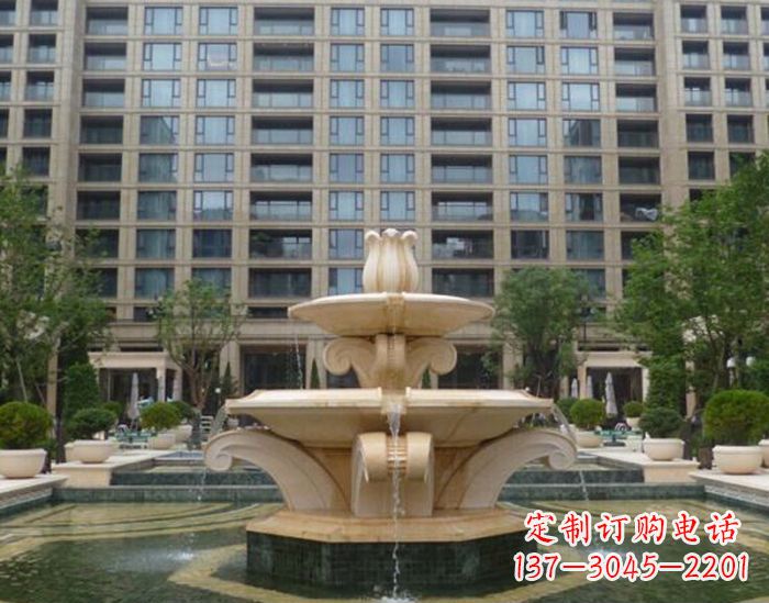 泉州小区景观晚霞红喷泉石雕 (2)