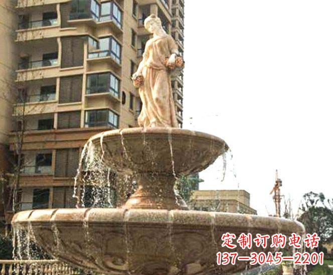 泉州小区景观西方女人喷泉石雕